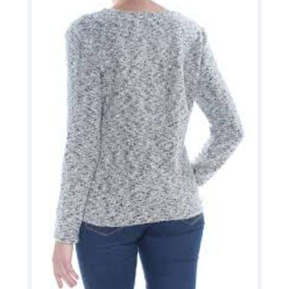 1. STATE Lavender Fields V-Neck Marled Surplice Top Ecru Grey Large - Picture 7 of 7